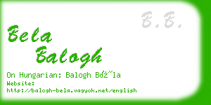 bela balogh business card